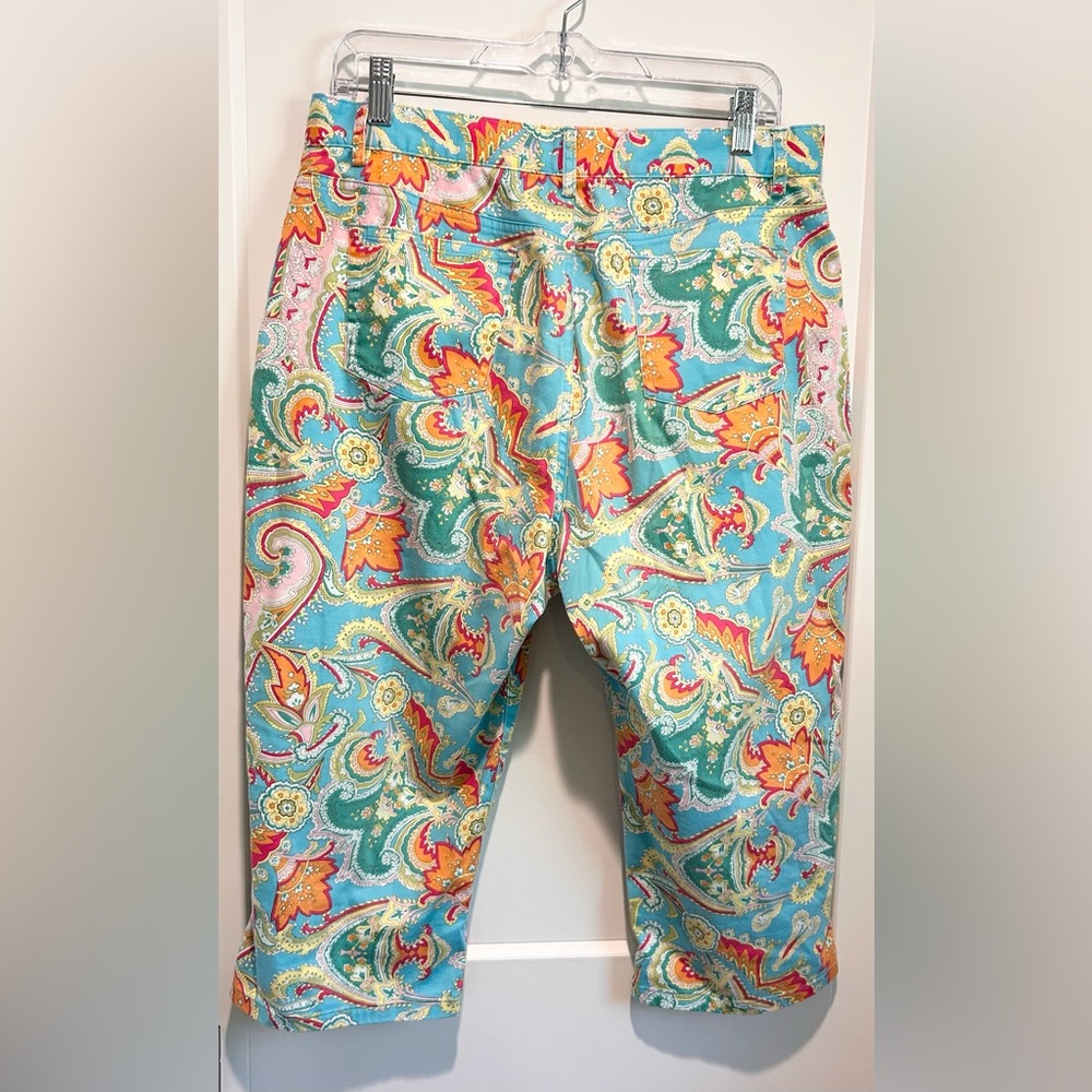 Lauren Ralph Lauren Petite Paisley Bermuda Shorts Resort Golf Coastal 14P - Picture 7 of 7